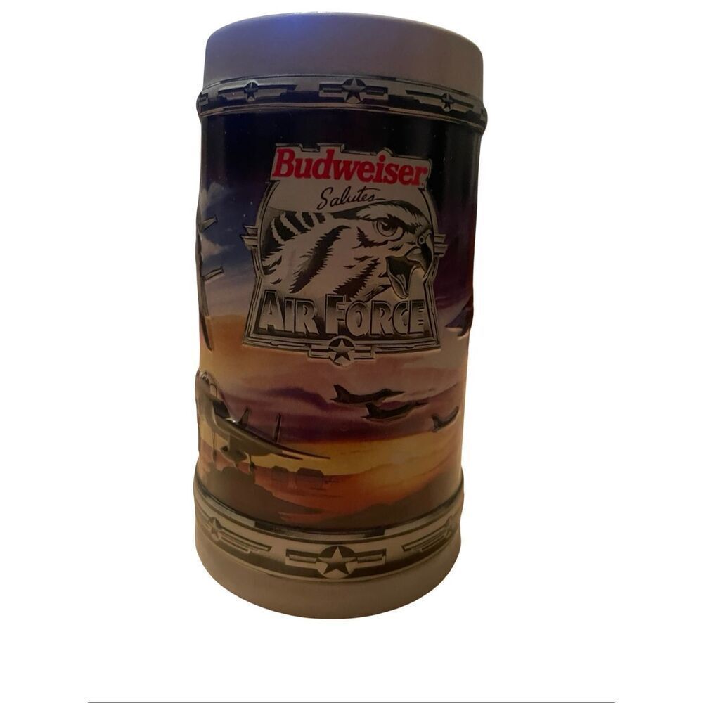 1993 Budweiser Military Series Air Force Ceramarte Beer Stein Mug
